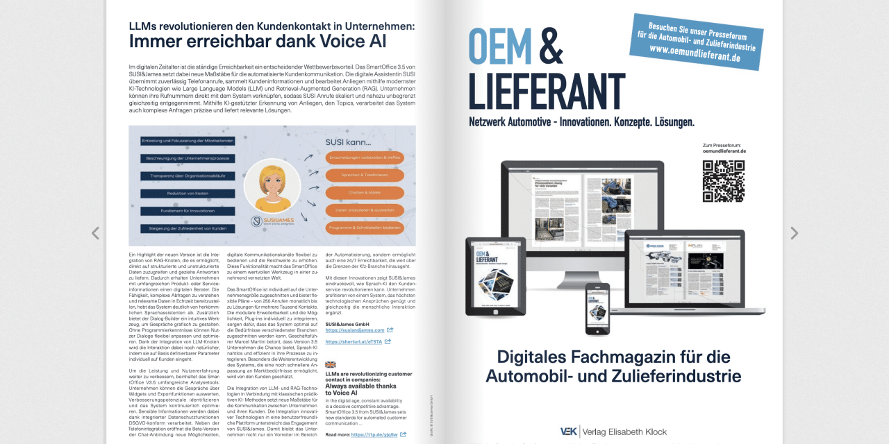 LLMs revolutionieren den Kundenkontakt in Unternehmen:  Immer erreichbar dank Voice AI