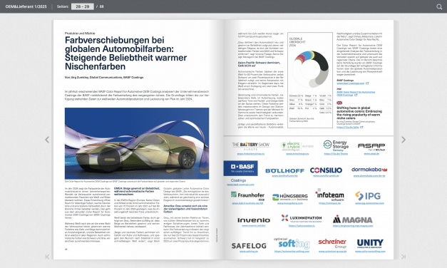 Farbverschiebungen bei globalen Automobilfarben: Steigende Beliebtheit warmer Nischenfarben