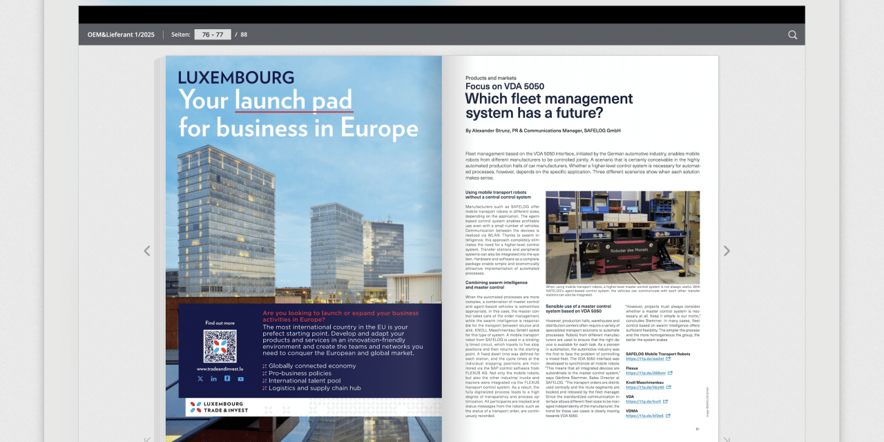 Focus on VDA 5050. Which fleet management system has a future?