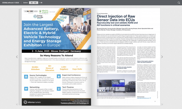Direct Injection of Raw Sensor Data into ECUs Reproducibly test and validate ADAS and AD functions in critical scenarios