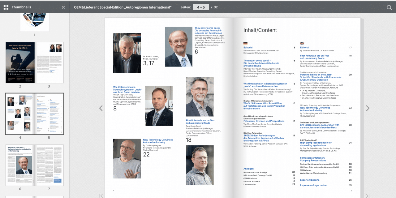 Neu erschienen: OEM&Lieferant – Special Issue Autoregionen International