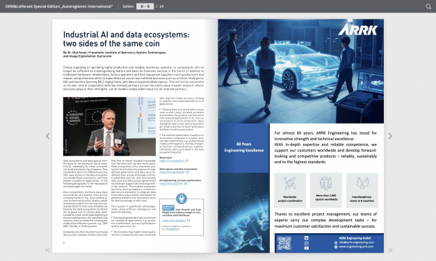 Industrial AI and data ecosystems: two sides of the same coin. Article by Dr. Olaf Sauer, Fraunhofer Institute of Optronics, System Technologies and Image Exploitation, Karlsruhe